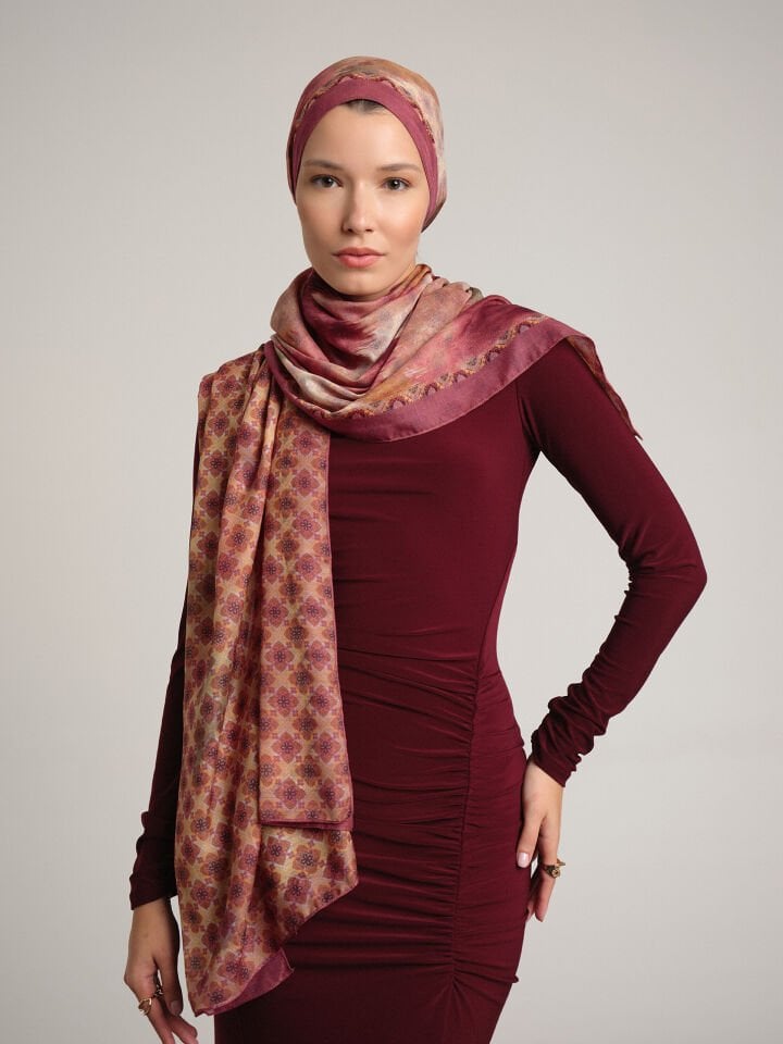 Suyolu Koleksiyonu Gül Tozu Çift Taraf Şal