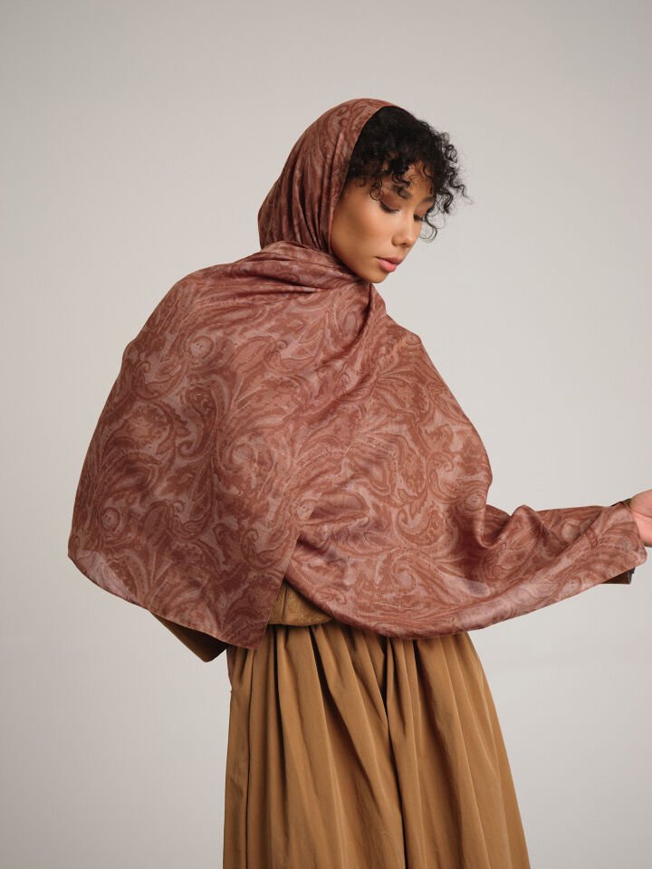 Nakkaşhâne Koleksiyonu Kehribâr Terennüm Çift Taraf Şal