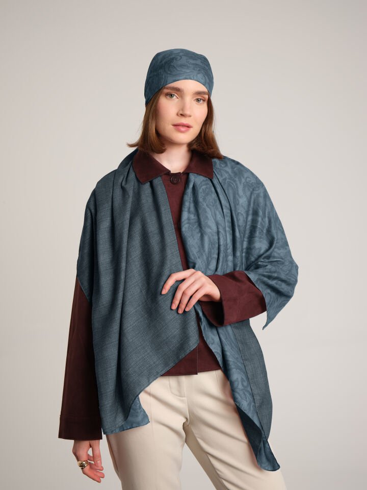 Nakkaşhâne Koleksiyonu Firuze Çift Taraf Şal