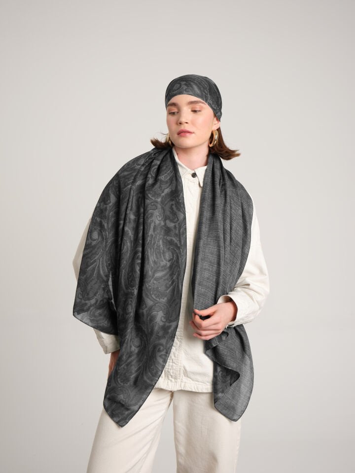 Nakkaşhâne Koleksiyonu Sürme Çift Taraf Şal