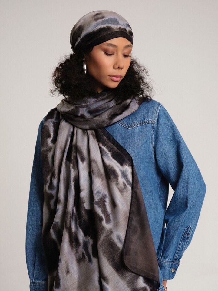 Kadim Hatlar Kolleksiyonu Kömür Çift Taraf Şal