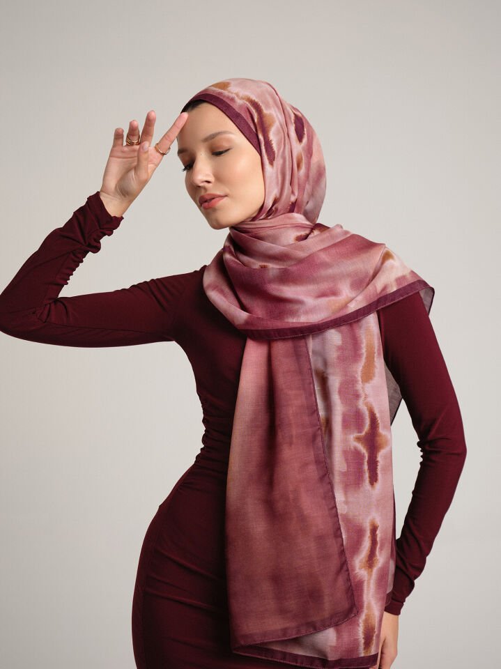 Kadim Hatlar Kolleksiyonu Mürdüm Çift Taraf Şal