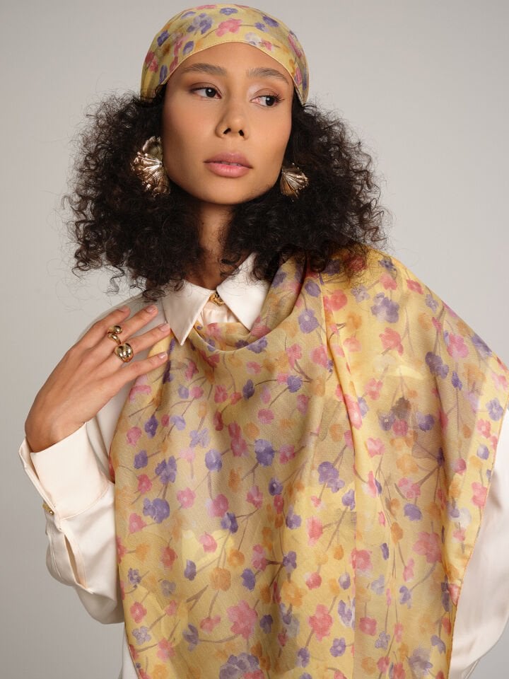 Şakayık Koleksiyonu Hale Çift Taraf Şal