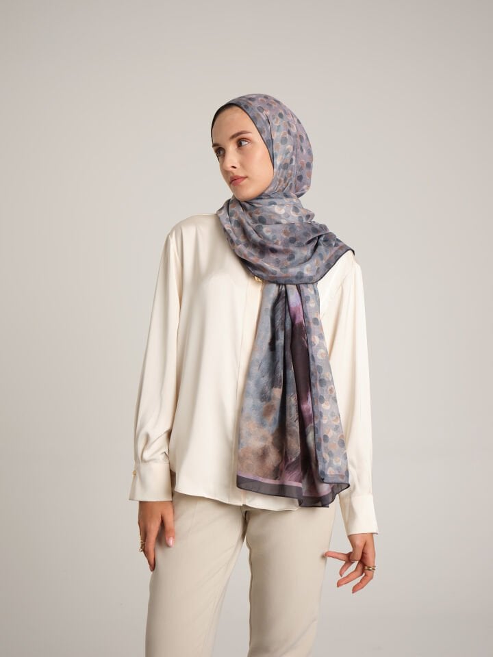 Fırça Hâlesi Koleksiyonu Kömür Gülü Çift Taraf Şal