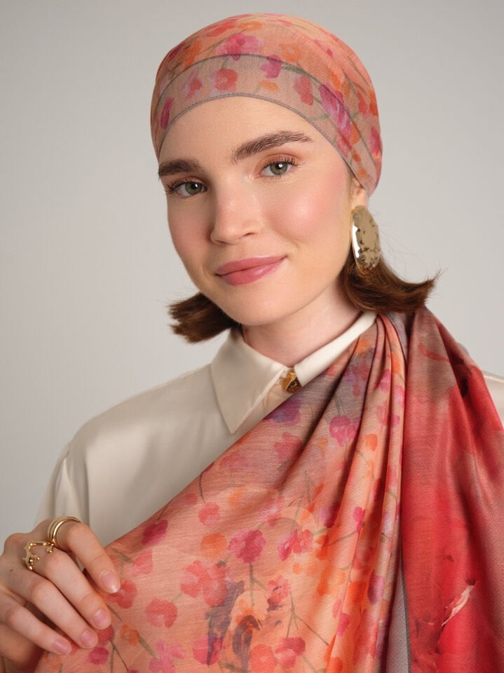 Şakayık Koleksiyonu Alşafak Çift Taraf Şal