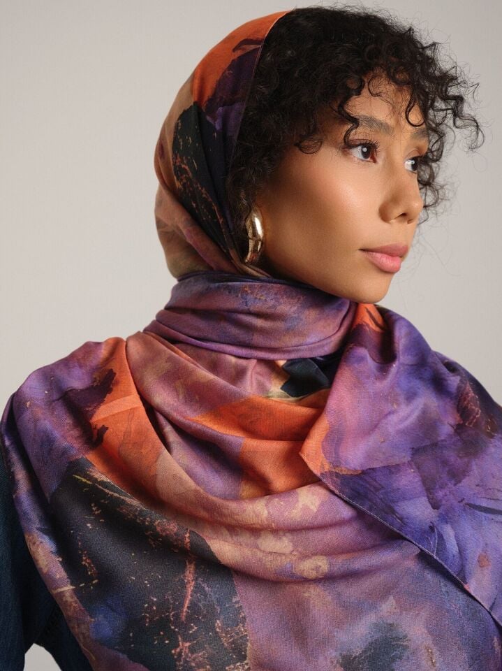 Gülce Koleksiyonu Leylak Kıvılcımı Çift Taraf Şal