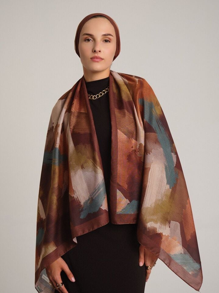 Fırça Koleksiyonu Kiremit Tek Taraf Şal