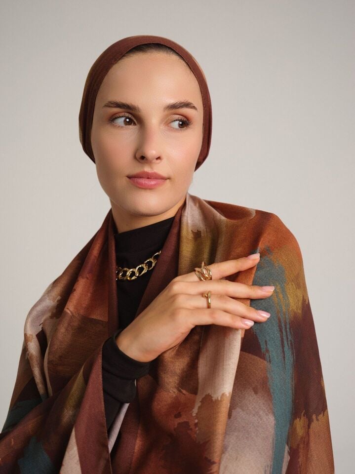 Fırça Koleksiyonu Kiremit Tek Taraf Şal