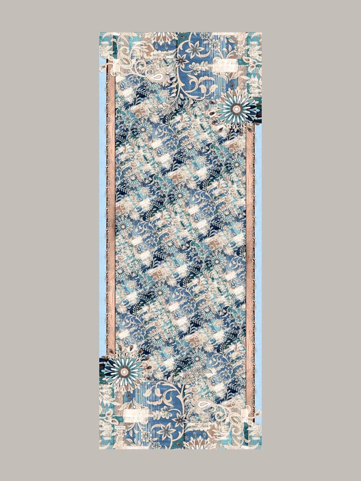 Nakkaşın Mührü Koleksiyonu Safir Cilt Tek Taraf Şal