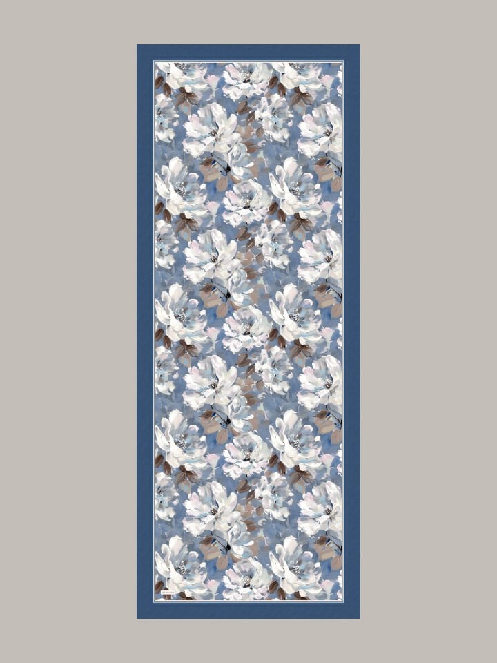 Mahperi  Koleksiyonu Lacivert Havuz Tek Taraf Şal