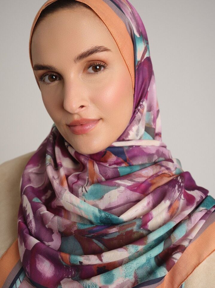 Kökbahar Koleksiyonu Erguvan Pınarı Tek Taraf Şal