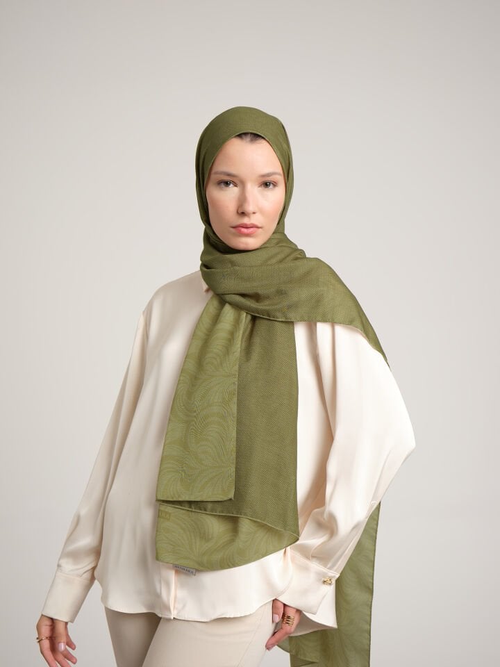 Rûmî Sema Koleksiyonu Yeşil Huzur Çift Taraf Şal