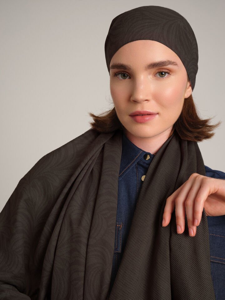 Rûmî Sema Koleksiyonu Yosun Taşı Çift Taraf Şal