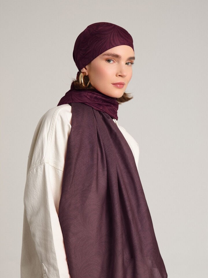 Rûmî Sema Koleksiyonu Kızıl Kadife Çift Taraf Şal