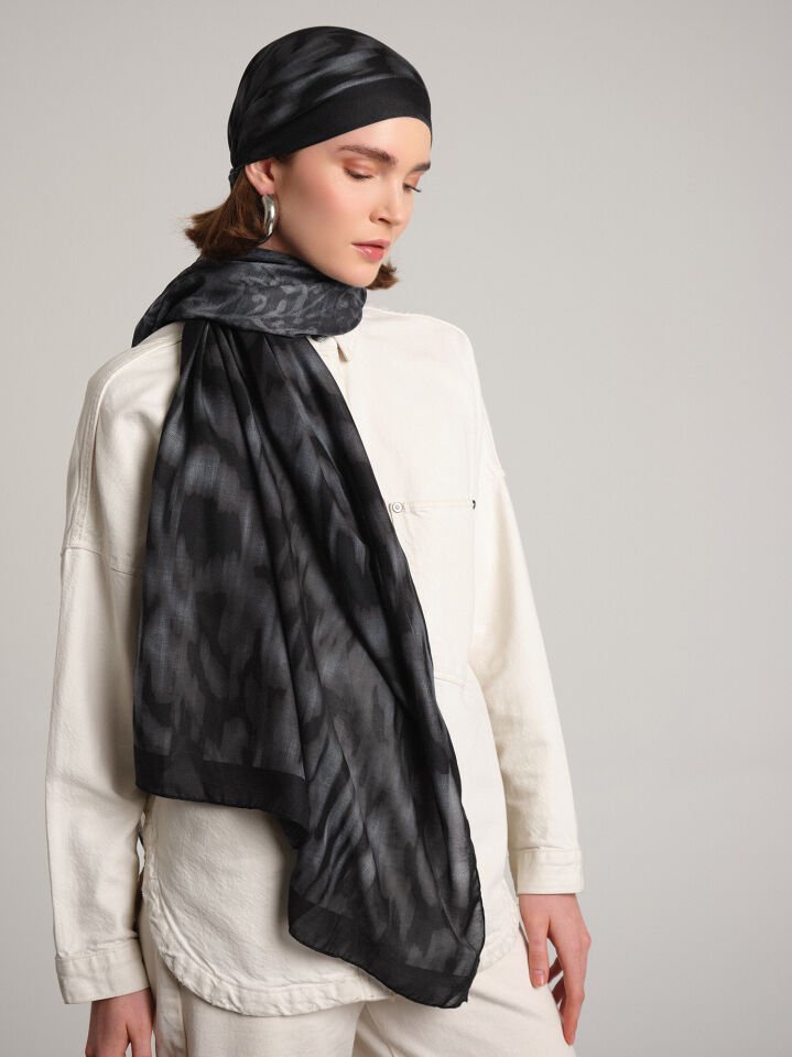 Yalaz Koleksiyonu Kara Akis Çift Taraf Şal