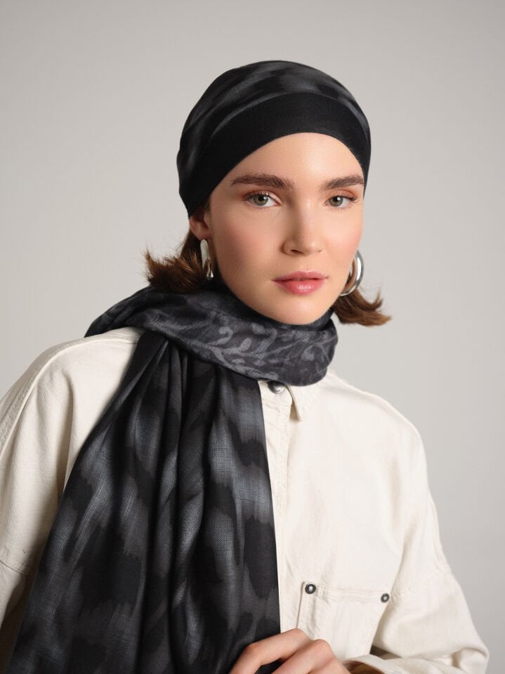 Yalaz Koleksiyonu Kara Akis Çift Taraf Şal