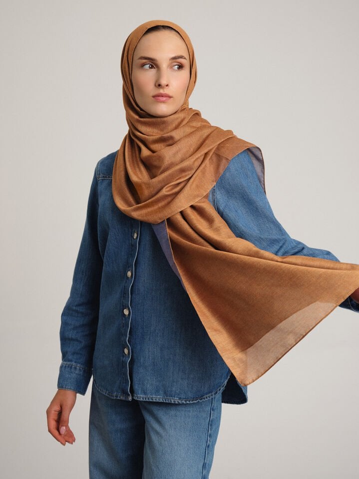 Nazenin Koleksiyonu Günbatımı Çift Taraf Şal