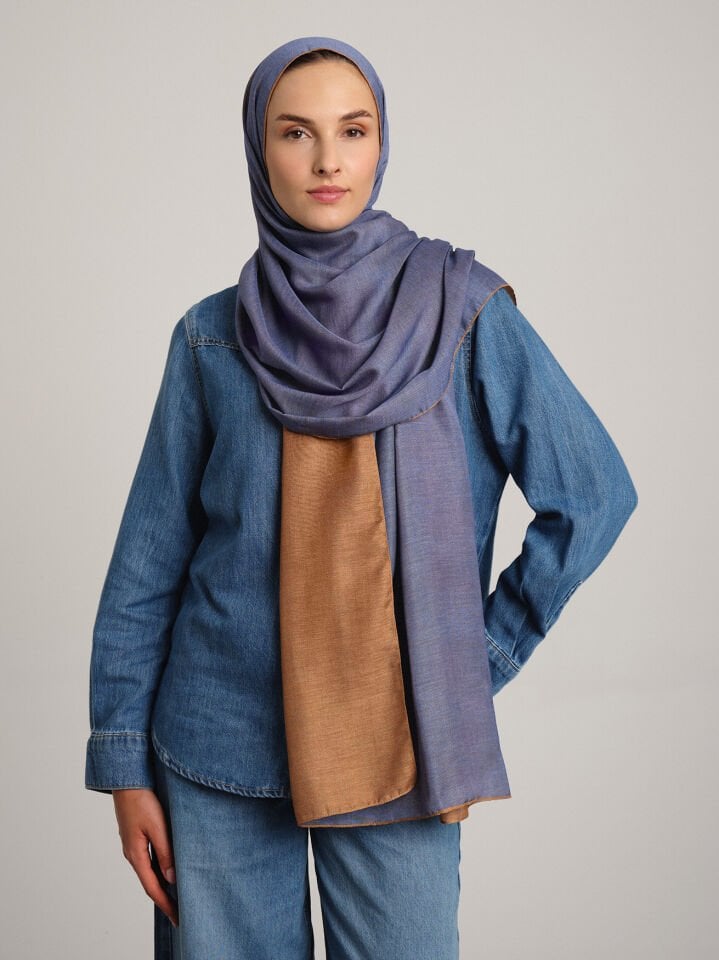 Nazenin Koleksiyonu Günbatımı Çift Taraf Şal