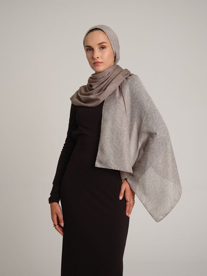 Buğu Koleksiyonu Puslu Krem Çift Taraf Şal