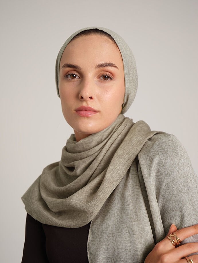 Buğu Düz Desenli Çift Taraflı Şal - Bej