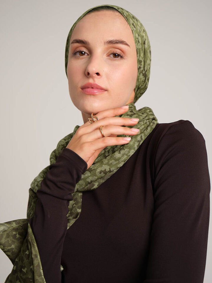 Peleng Leopar Desenli Çift Taraflı Şal - Bordo