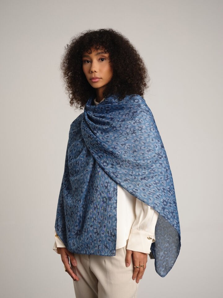 Peleng Koleksiyonu Gökdamla Çift Taraf Şal