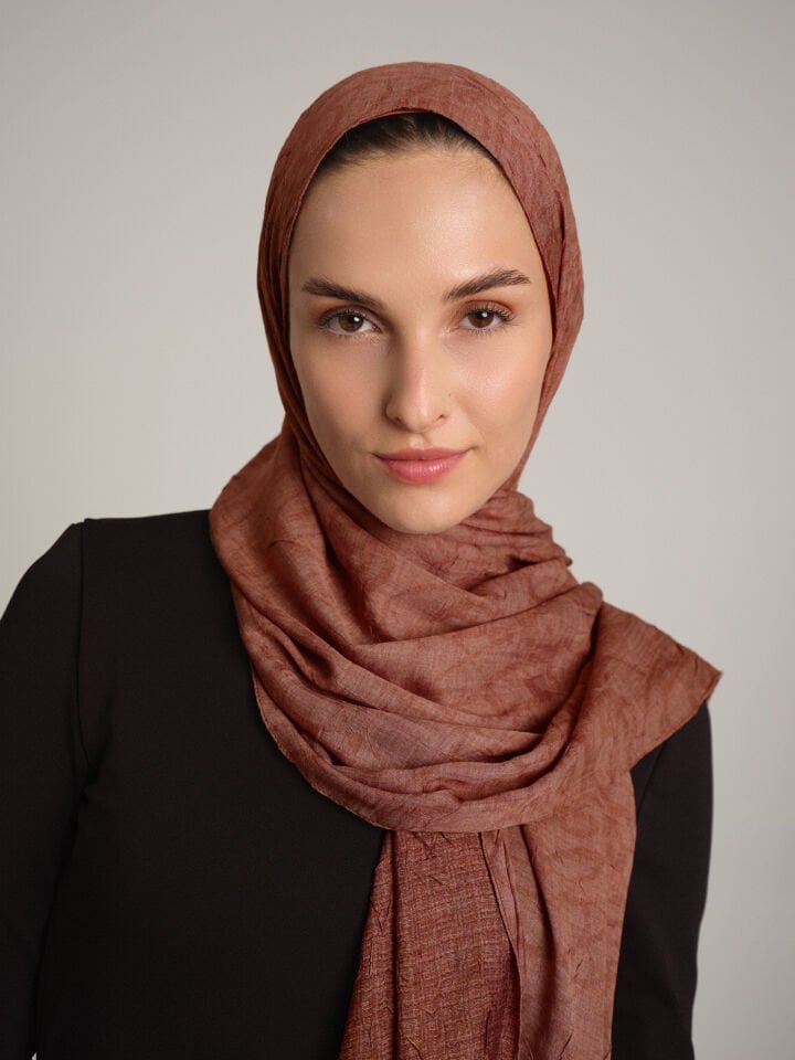 Şebnem Hattı Koleksiyonu Kızıl Kök Çift Taraf Şal