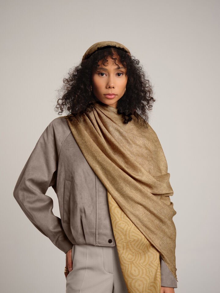 Şiraze Koleksiyonu Soluk Somon Çift Taraf Şal