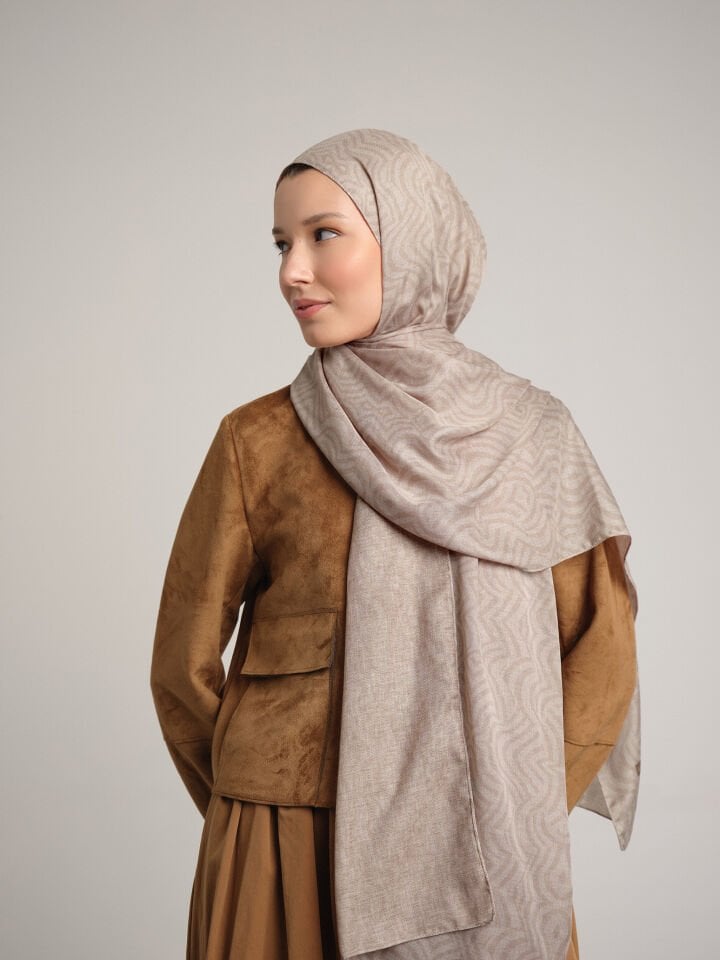 Şiraze Koleksiyonu Kirli Bej Çift Taraf Şal