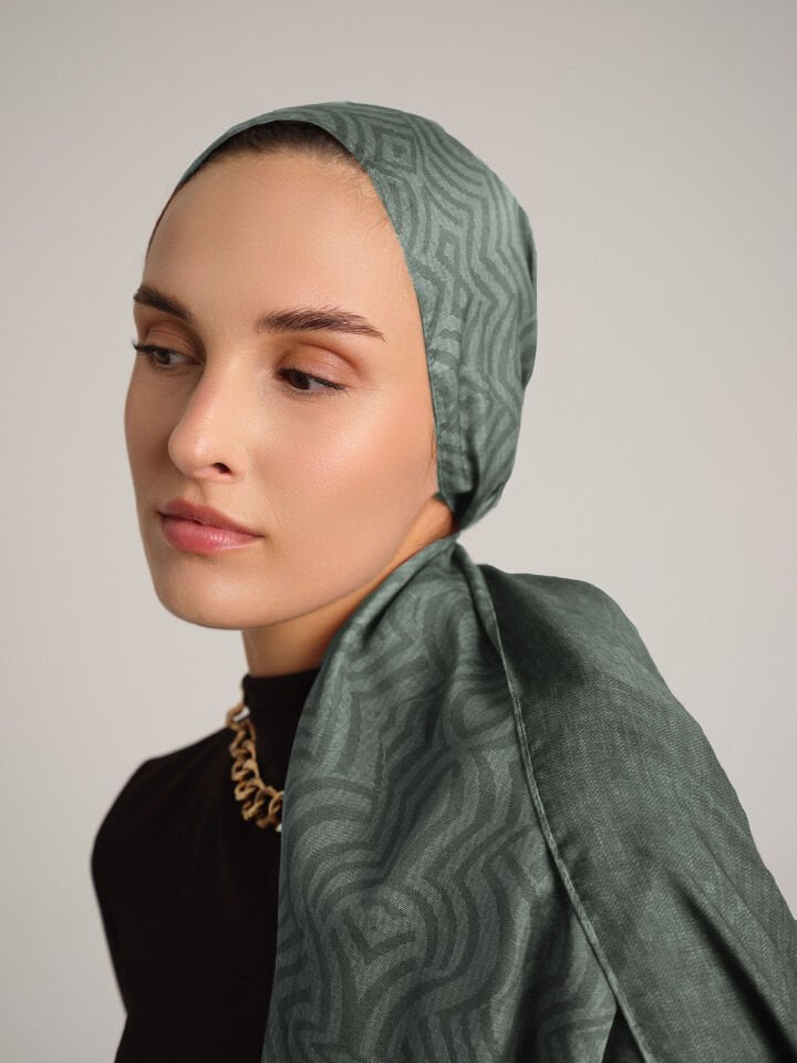 Şiraze Koleksiyonu Nane Yeşili Çift Taraf Şal