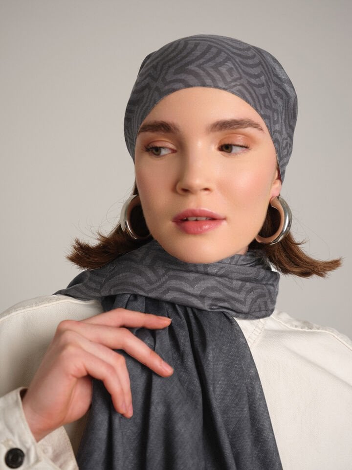 Şiraze Koleksiyonu Açık Vizon Çift Taraf Şal