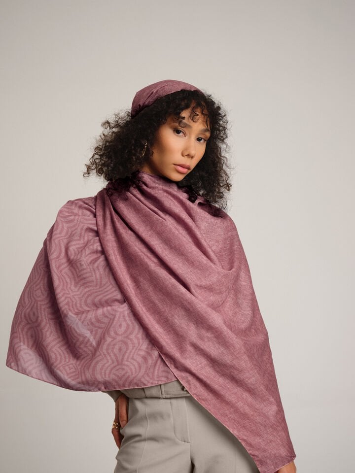 Şiraze Koleksiyonu Açık Somon Çift Taraf Şal