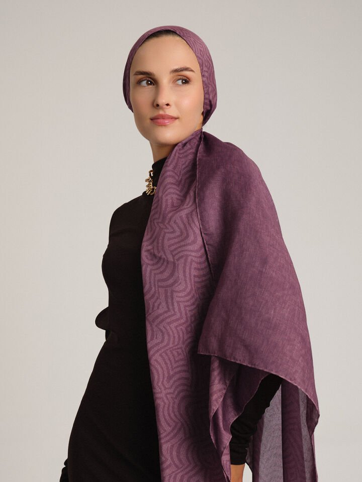 Şiraze Koleksiyonu Kızıl Gül Kurusu Çift Taraf Şal